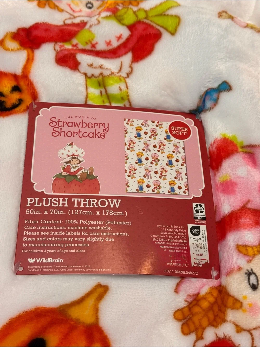 Strawberry Shortcake Halloween Pumpkin Soft  Plush Throw Blanket